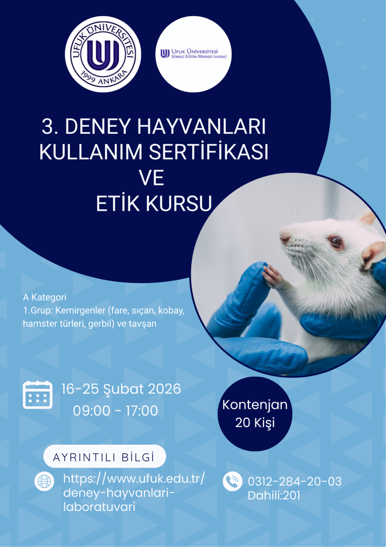 Deney Hayvanları Kullanım Sertifikası ve Etik Kursu Başvuru Ekranı