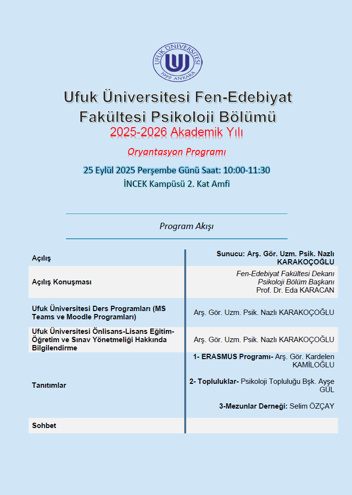 Oryantasyon Programı Bilgilendirme Afişi